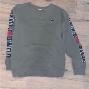 crew neck love pink sweatshirt